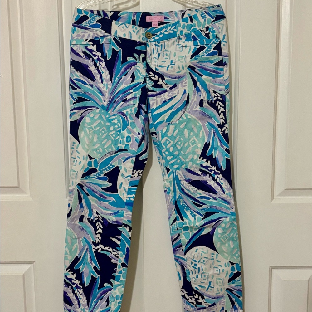 Lilly Pulitzer Tropical Blue and Purple Skinny Jeans